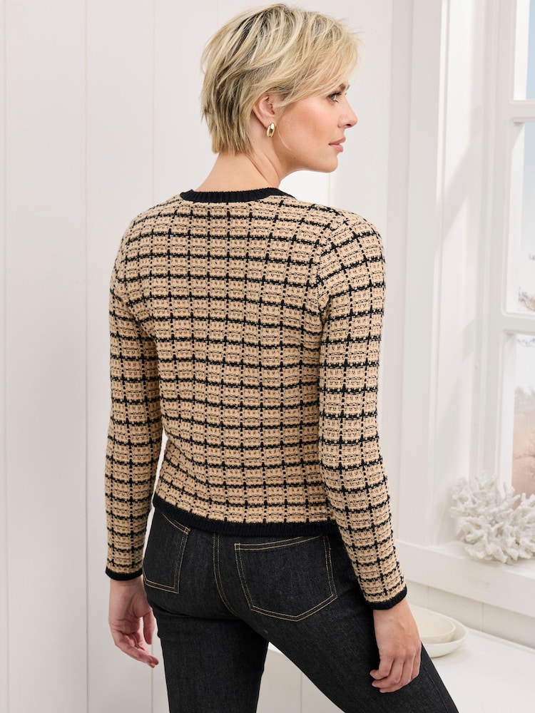 Cotton Traders Brown Boucle Cardigan - Image 2 of 5 Cotton Traders Brown Boucle Cardigan - Image 2 of 5