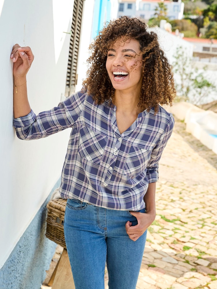 Cotton Traders Blue Check Shirt - Image 4 of 4 Cotton Traders Blue Check Shirt - Image 4 of 4