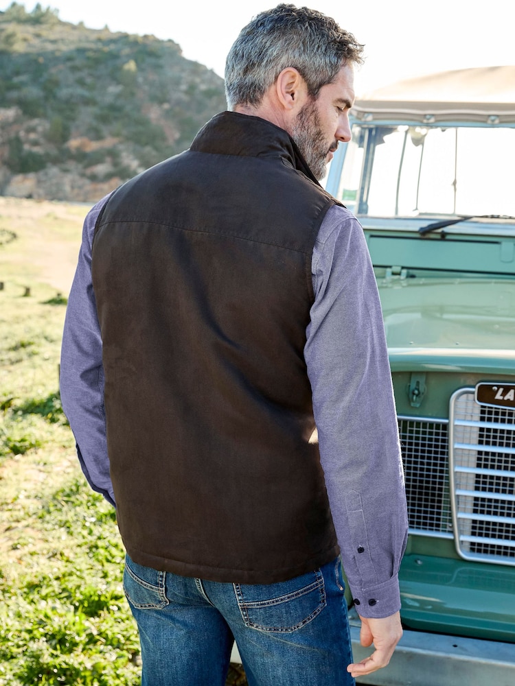 Cotton Traders Green Faux Suede Gilet - Image 2 of 5 Cotton Traders Green Faux Suede Gilet - Image 2 of 5