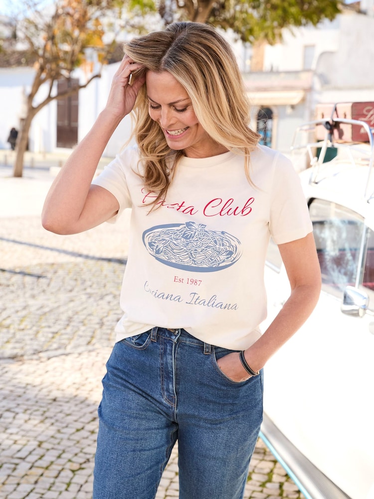 Cotton Traders Cream Short Sleeve Graphic Print T-Shirt - Image 1 of 4 Cotton Traders Cream Short Sleeve Graphic Print T-Shirt - Image 1 of 4