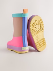 Pink/Brown Colourblock Wellies - Image 3 of 5