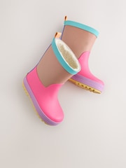 Pink/Brown Colourblock Wellies - Image 5 of 5