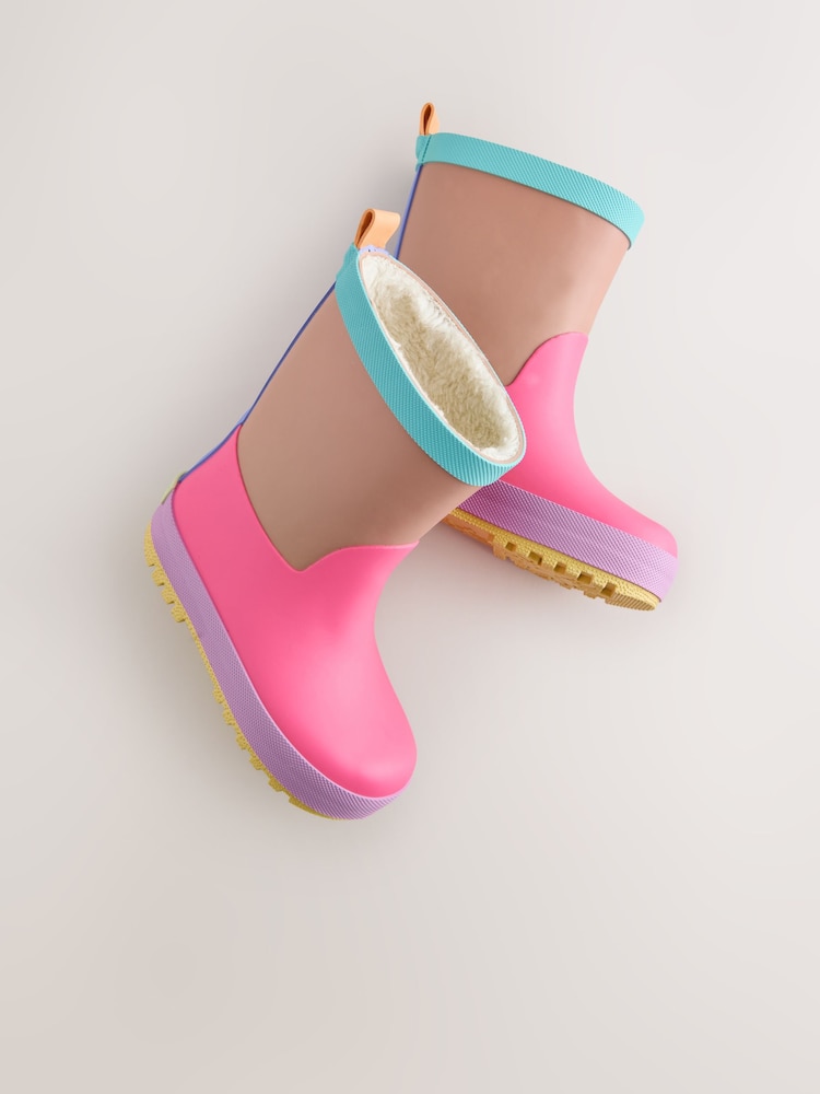 Pink/Brown Colourblock Wellies - Image 5 of 5 Pink/Brown Colourblock Wellies - Image 5 of 5