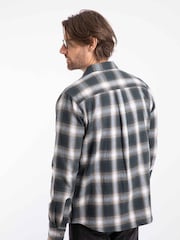 Weird Fish Grey Broxton Long Sleeve Herringbone Check Shirt - Image 3 of 8