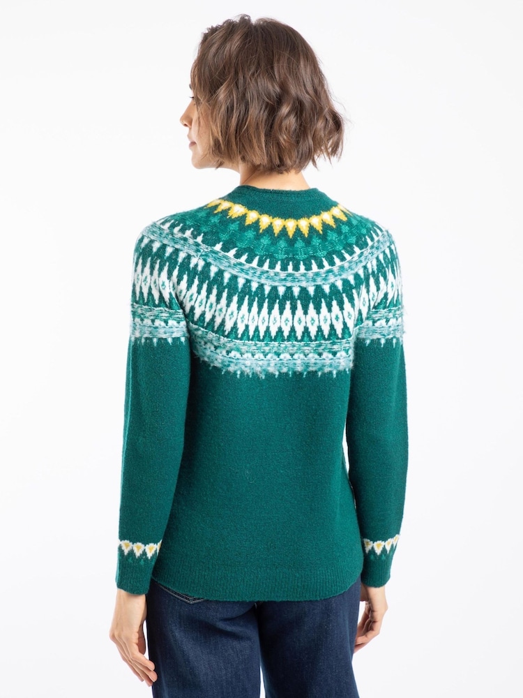 Weird Fish Blue Lowell Fair Isle Pattern Jumper - Image 2 of 8 Weird Fish Blue Lowell Fair Isle Pattern Jumper - Image 2 of 8