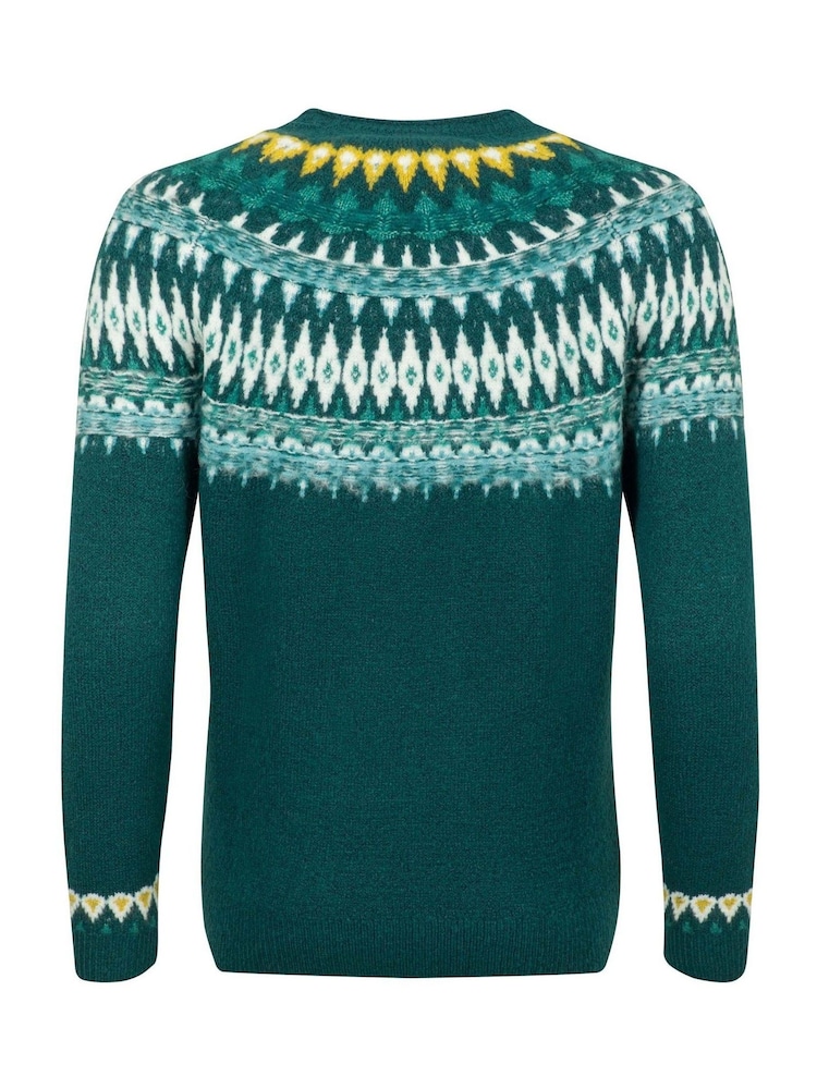 Weird Fish Blue Lowell Fair Isle Pattern Jumper - Image 8 of 8 Weird Fish Blue Lowell Fair Isle Pattern Jumper - Image 8 of 8