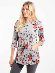Weird Fish Grey Sidney Brushed Printed Tunic - Image 1 of 6