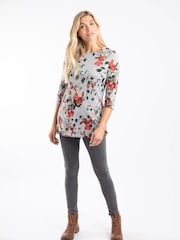 Weird Fish Grey Sidney Brushed Printed Tunic - Image 3 of 6