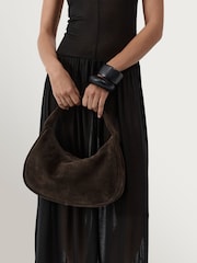 St Agni Brown Suede Large Bon Bon Bag - Image 2 of 5