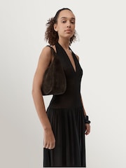 St Agni Brown Suede Large Bon Bon Bag - Image 4 of 5