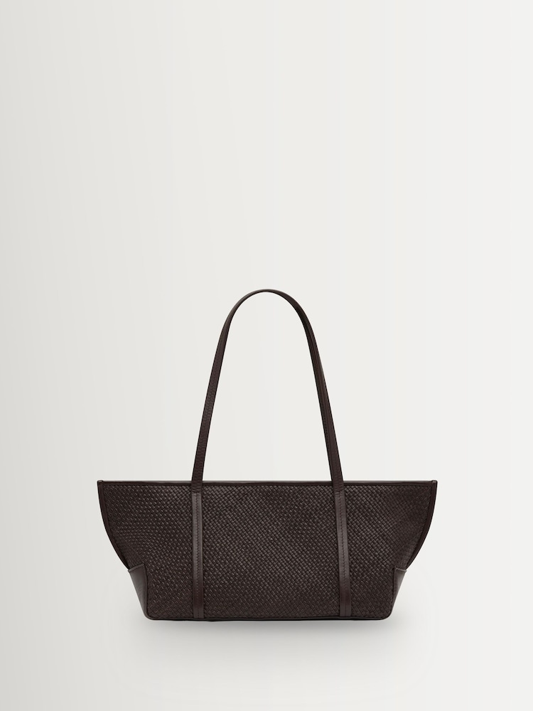 St Agni Brown Woven Slim Bateau Tote - Image 1 of 6 St Agni Brown Woven Slim Bateau Tote - Image 1 of 6