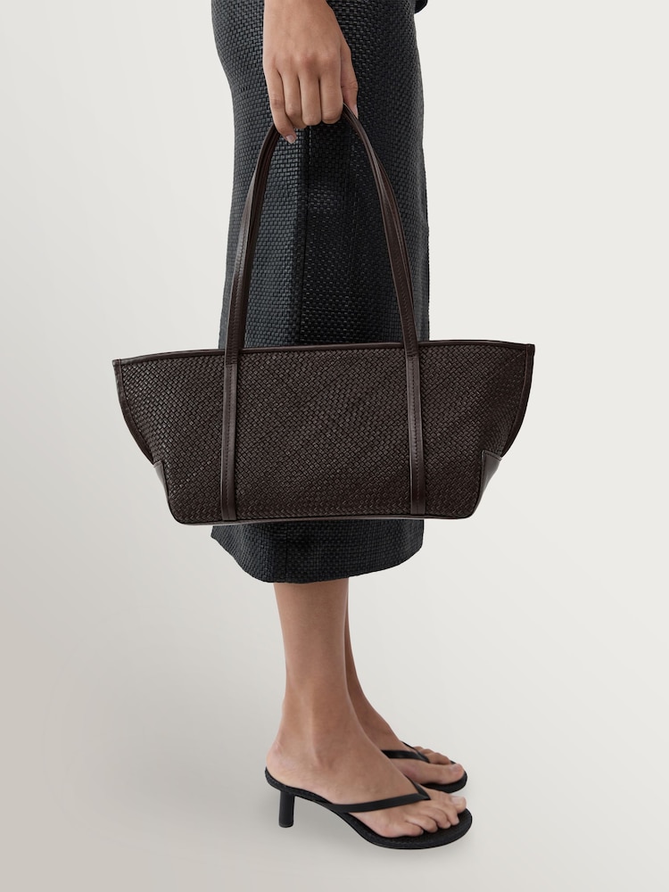 St Agni Brown Woven Slim Bateau Tote - Image 2 of 6 St Agni Brown Woven Slim Bateau Tote - Image 2 of 6