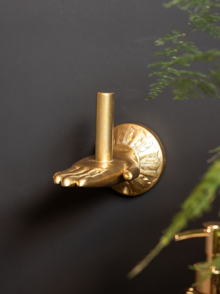 Rockett St George Gold Hand Toilet Roll Holder - Image 1 of 6 Rockett St George Gold Hand Toilet Roll Holder - Image 1 of 6