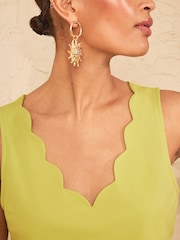 Love & Roses Lime Green Scallop Scoop Neck Jersey Vest - Image 4 of 4