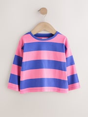 Blue/ Pink Stripe Embroidered - Denim Dunagree Set (3mths-7yrs) - រូបភាព 8 នៃ 10