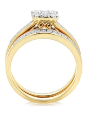 Beaverbrooks 18ct Yellow Gold Diamond 3.5mm Cluster Ring Bridal Set - Image 3 of 5