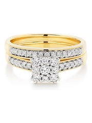 Beaverbrooks 18ct Yellow Gold Diamond 3.5mm Cluster Ring Bridal Set - Image 4 of 5
