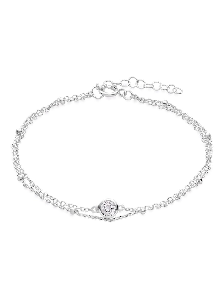 Beaverbrooks Silver Tone Cubic Zirconia Bracelet - Image 1 of 3 Beaverbrooks Silver Tone Cubic Zirconia Bracelet - Image 1 of 3