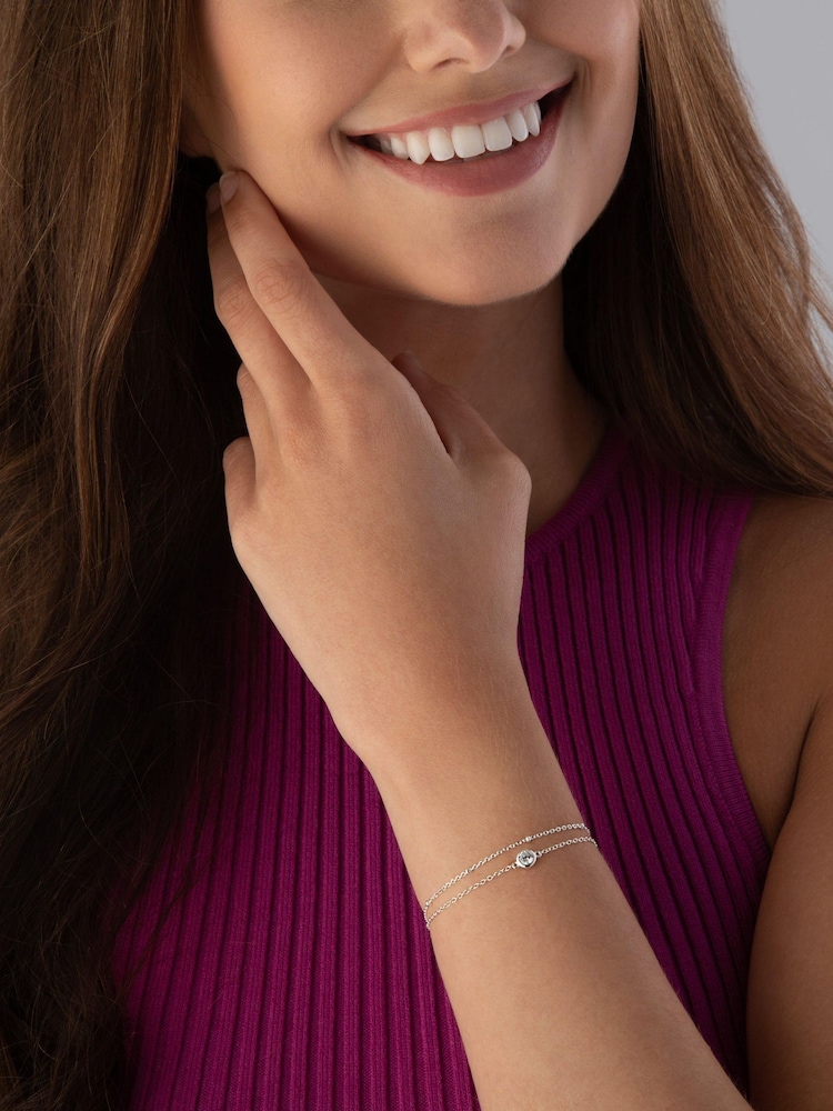 Beaverbrooks Silver Tone Cubic Zirconia Bracelet - Image 3 of 3 Beaverbrooks Silver Tone Cubic Zirconia Bracelet - Image 3 of 3