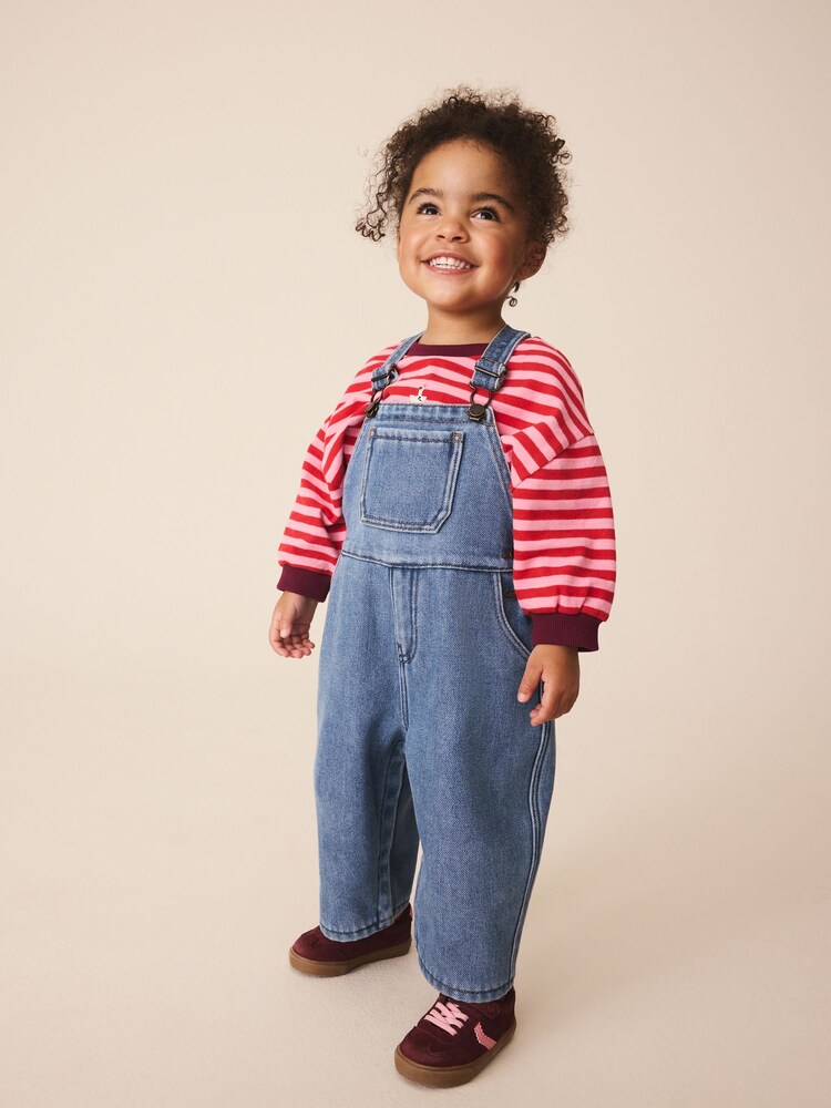 Темно-синий джинс - Cosy Fleece Lined Dungarees (3mths-7yrs) - Изображение 1 4