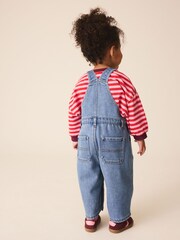Темно-синий джинс - Cosy Fleece Lined Dungarees (3mths-7yrs) - Изображение 3 4
