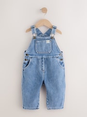Dark Blue Denim Cosy Fleece Lined Dungarees (3mths-7yrs) - Image 5 of 9