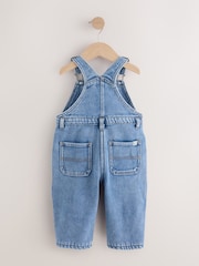 Dark Blue Denim Cosy Fleece Lined Dungarees (3mths-7yrs) - Image 6 of 9