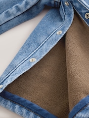 Dark Blue Denim Cosy Fleece Lined Dungarees (3mths-7yrs) - Image 9 of 9