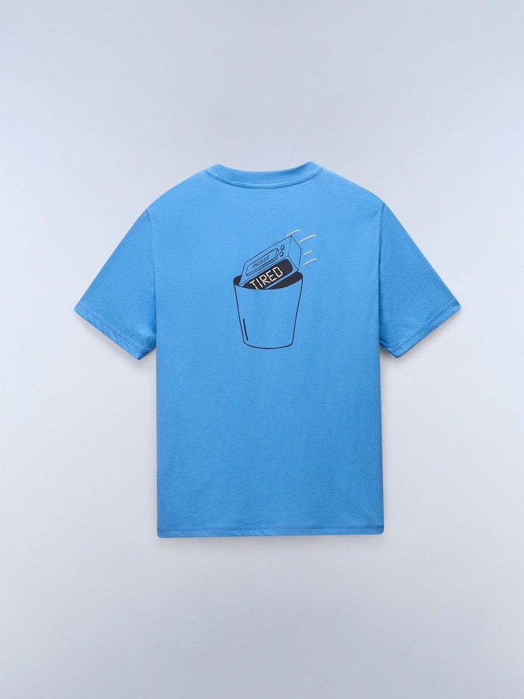 Napapijri Blue Box Logo Back Graphic T-Shirt - Image 2 of 2