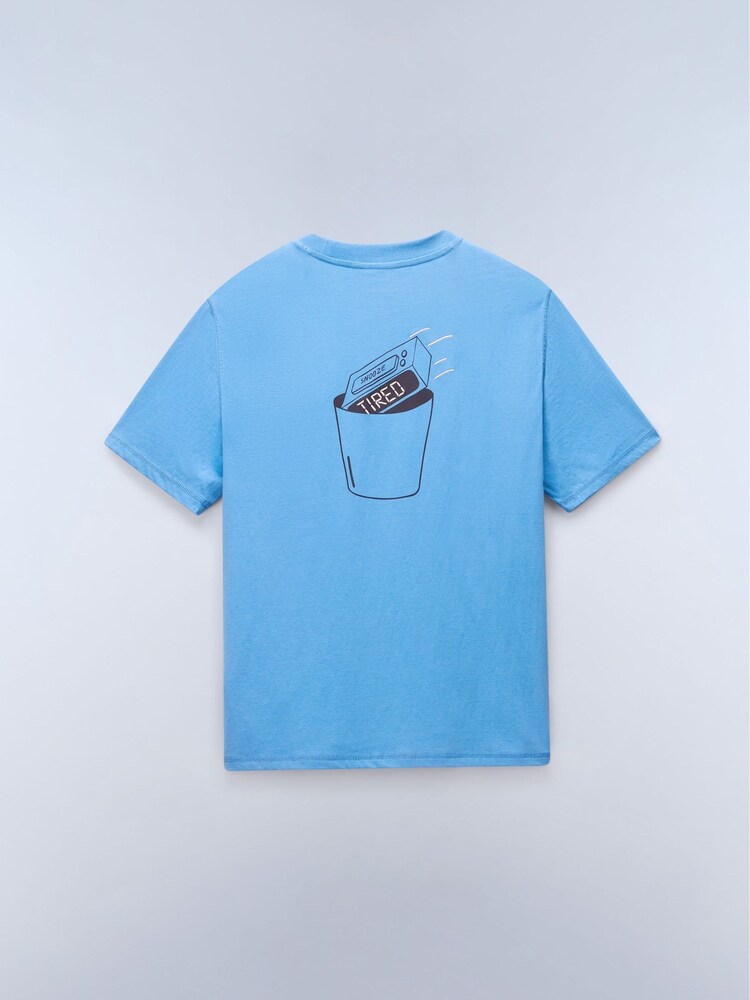Napapijri Blue Box Logo Back Graphic T-Shirt - Image 7 of 7