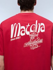 Napapijri Red Matcha Back Graphic T-Shirt - Image 5 of 7