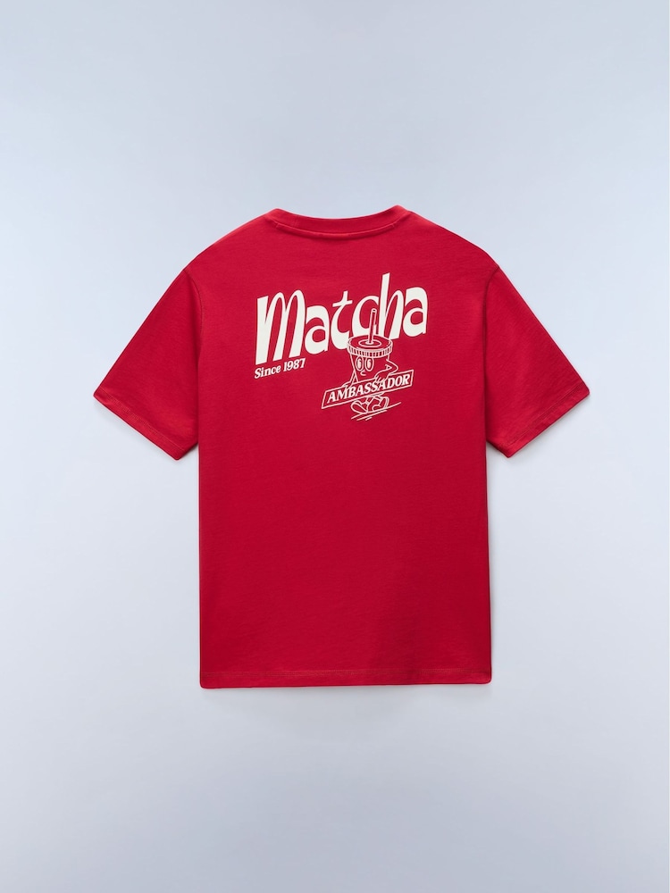 Napapijri Red Matcha Back Graphic T-Shirt - Image 7 of 7