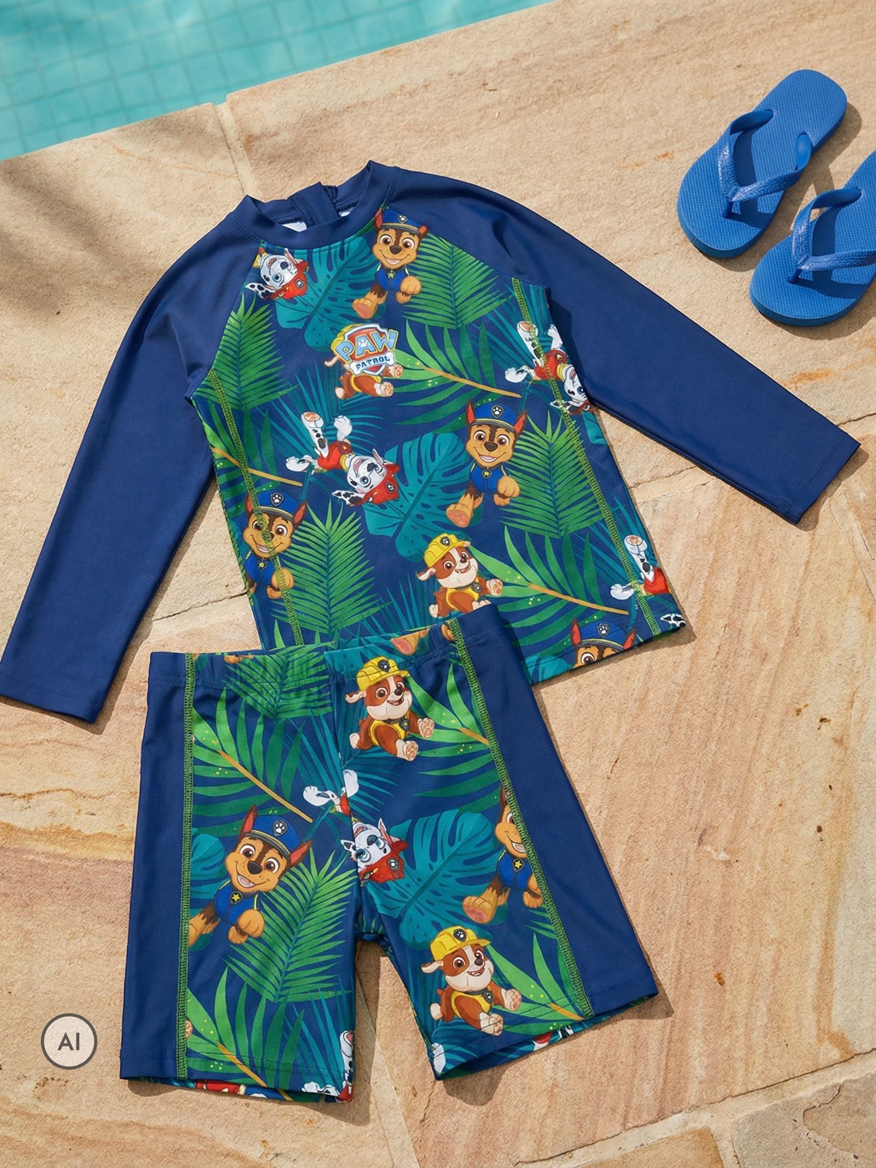 Paw Patrol (6-7 Years) 2 Piece Swim Set (Boys Blue) - Image 4