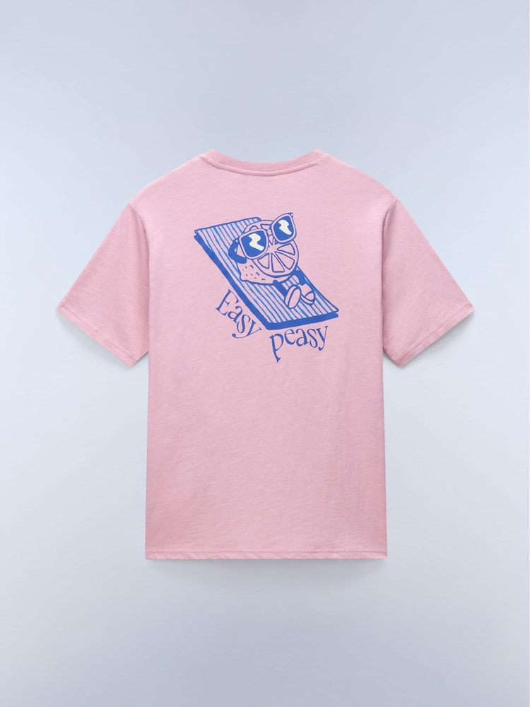 Napapijri Pink Easy Peasy Lemon Back Graphic T-Shirt - Image 7 of 7