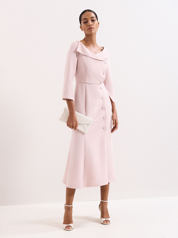 Phase Eight Pink Petite Sienna Tux Dress - Image 1 of 8