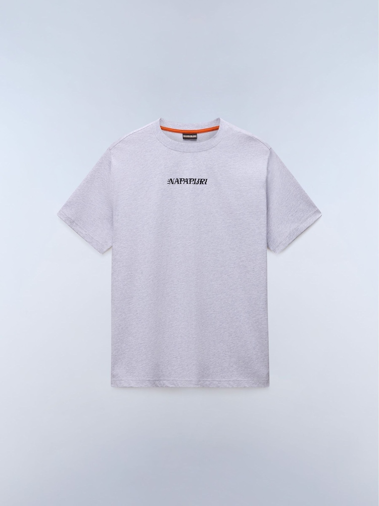 Napapijri Grey Napa Club Back Print Relaxed T-Shirt - Image 1 of 2