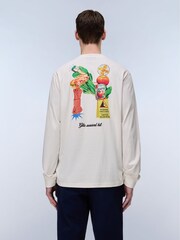 Napapijri Food Back Graphic Long Sleeve White T-Shirt - Image 4 of 7