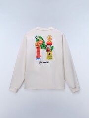 Napapijri Food Back Graphic Long Sleeve White T-Shirt - Image 7 of 7