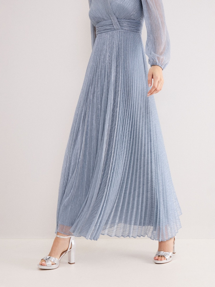 Phase Eight Blue Harper Plisse Dress - Image 8 of 8 Phase Eight Blue Harper Plisse Dress - Image 8 of 8