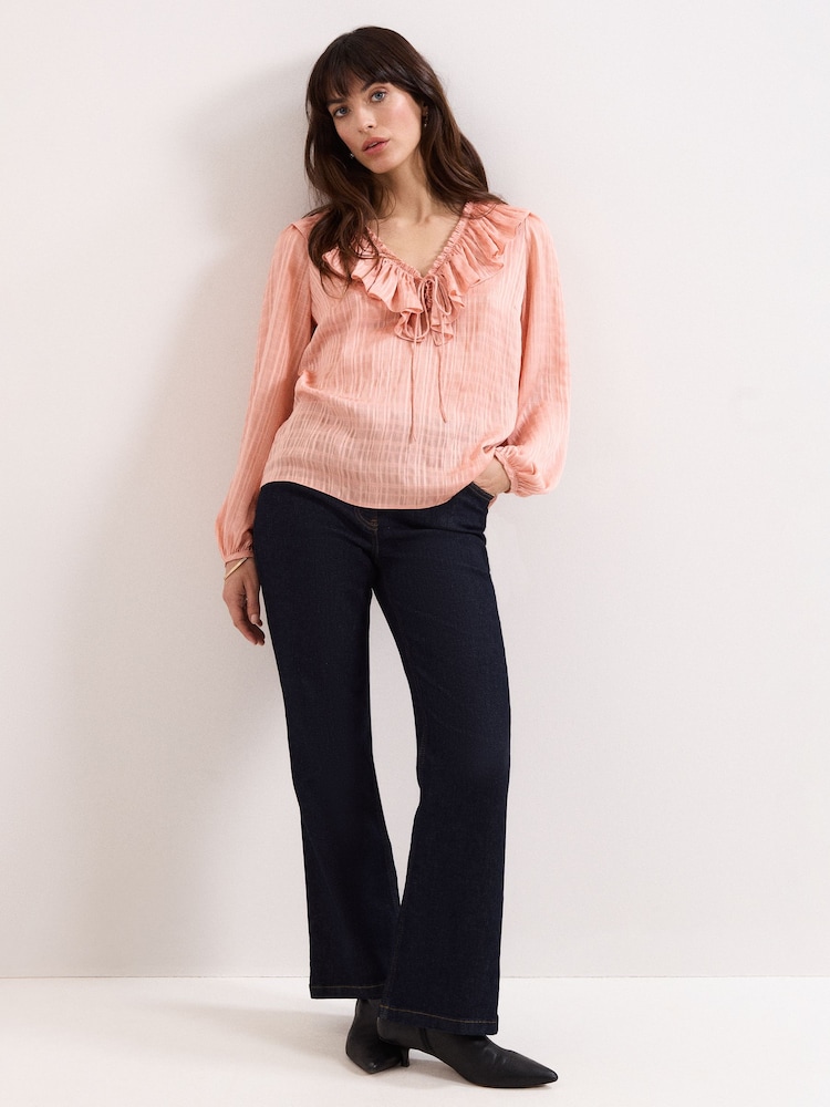 Phase Eight Orange Sidney Ruffle Blouse - Image 2 of 5