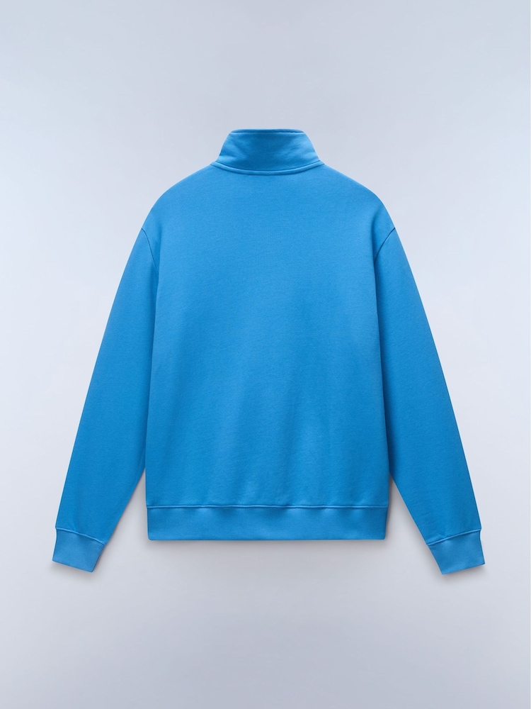 Napapijri Box Logo 1/4 Zip Blue Sweatshirt - Image 2 of 2