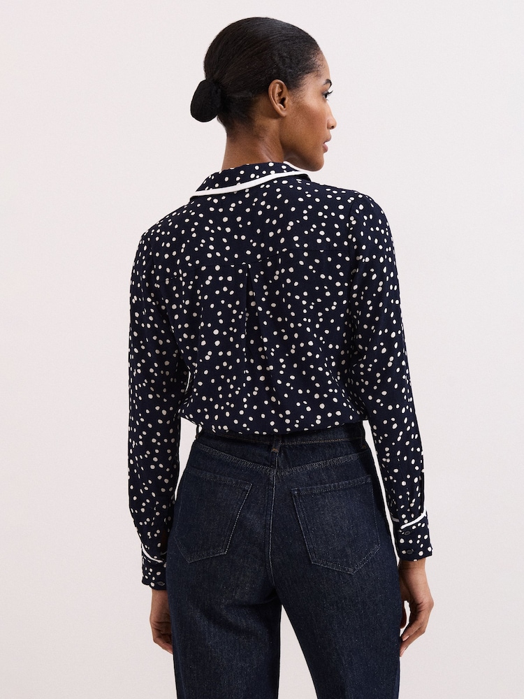 Phase Eight Blue Rita Spot Shirt - Image 2 of 8