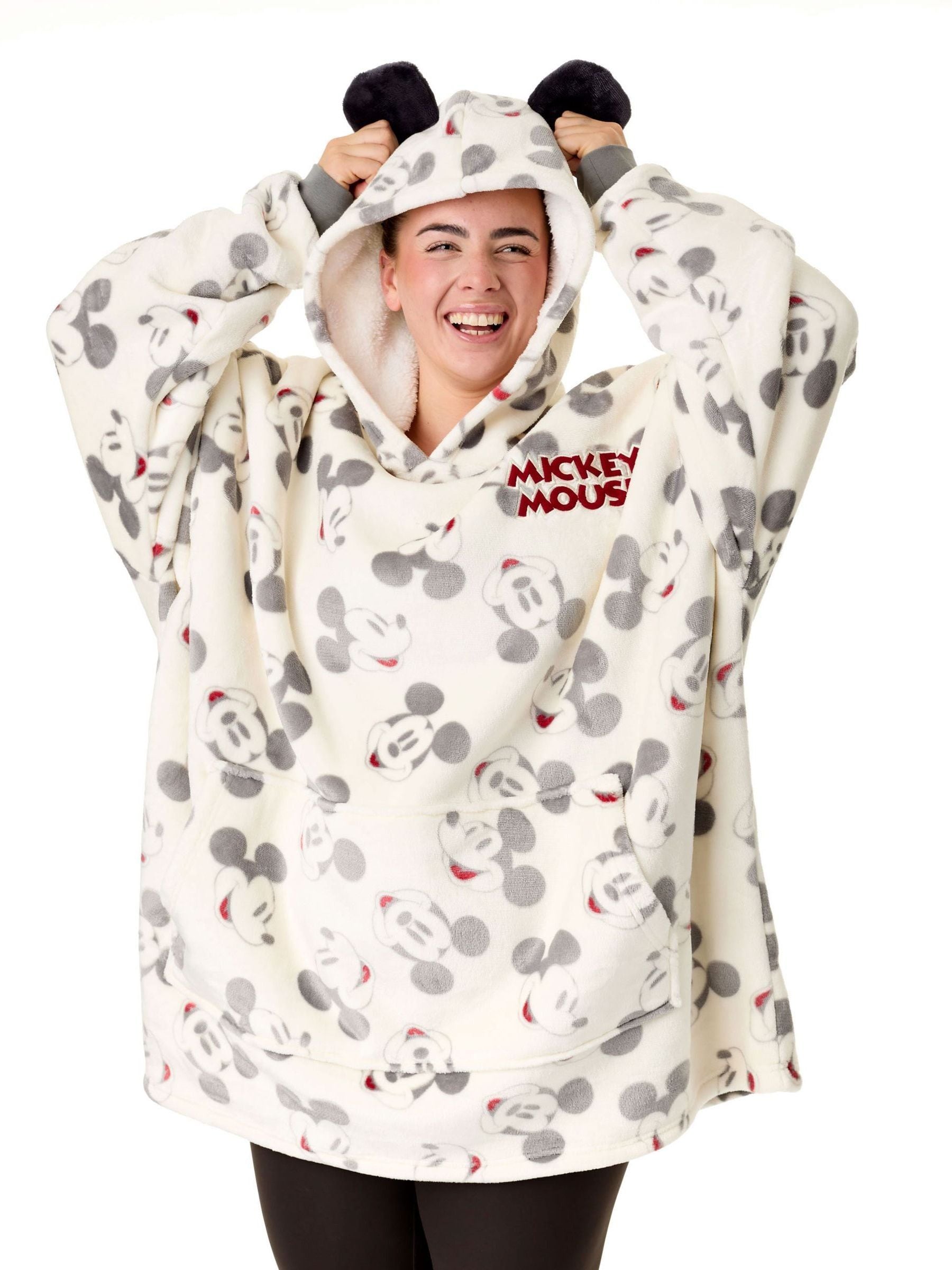 Vanilla Underground Women's Beige Disney Mickey Mouse Blanket Hoodie - Image 5