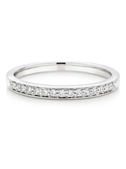 Beaverbrooks Platinum Diamond 2mm Half Eternity Ring - Image 3 of 6