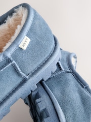 Denim Blue Suede Mini Boot Slippers - Image 11 of 11