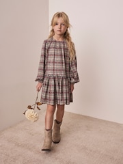 Brown Check Dress (3-16yrs) - Image 2 of 9