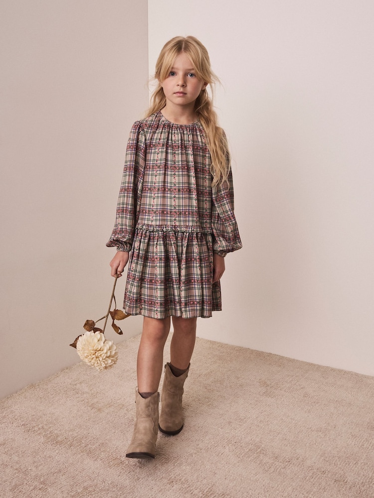 Brown Check Dress (3-16yrs) - Image 2 of 9
