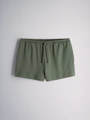 The Set 2 Pack Cropped T-Shirt and Shorts Co-ords Set Khaki Green/ Cream - Image 3 of 7
