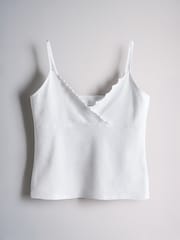 The Set 3 Pack Frill Cropped Camis Navy/Pale Blue/White - Image 4 of 6