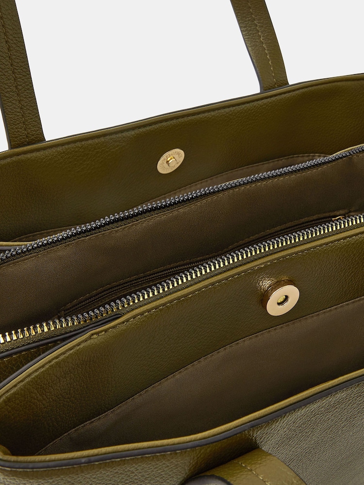 Accessorize Green Webbing Strap Faux Leather Shoulder Bag - Image 2 of 2 Accessorize Green Webbing Strap Faux Leather Shoulder Bag - Image 2 of 2